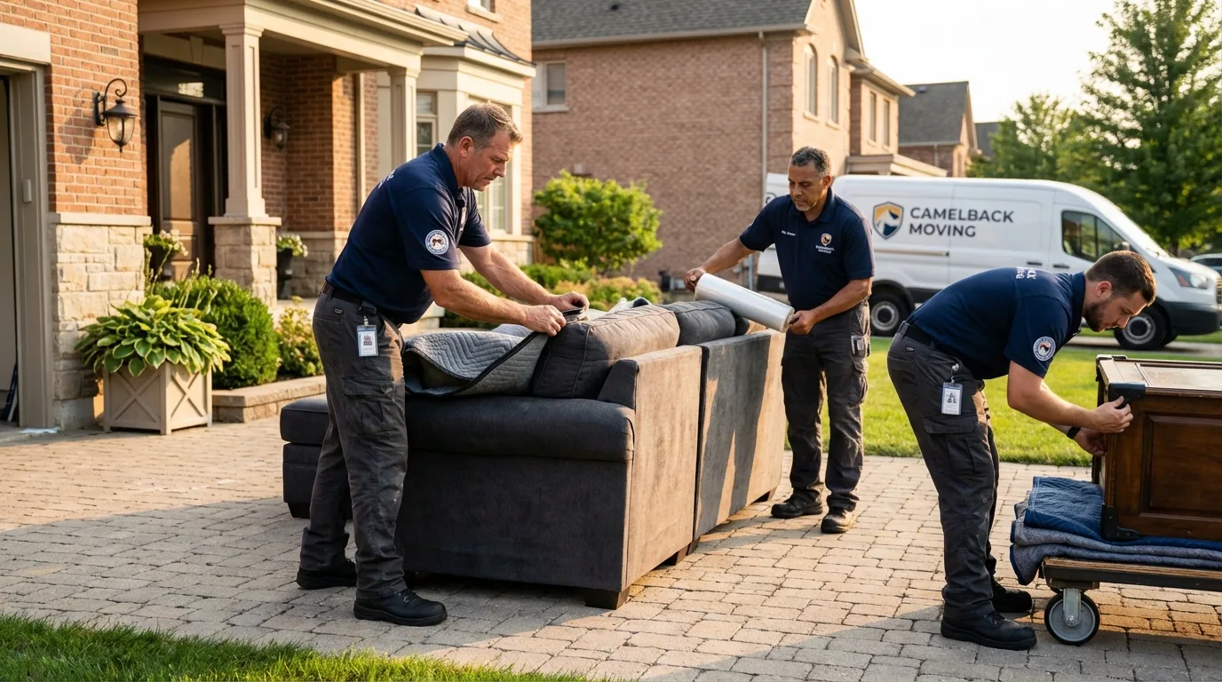 Large estate moving crew wrapping furniture in Fort Gibson, OK