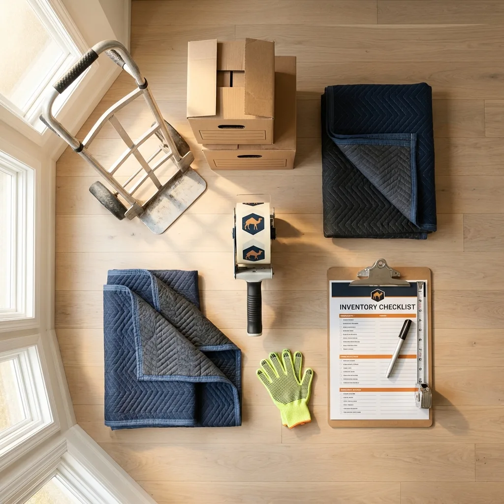 Professional moving supplies and packing materials layout for Fort Gibson residential relocations