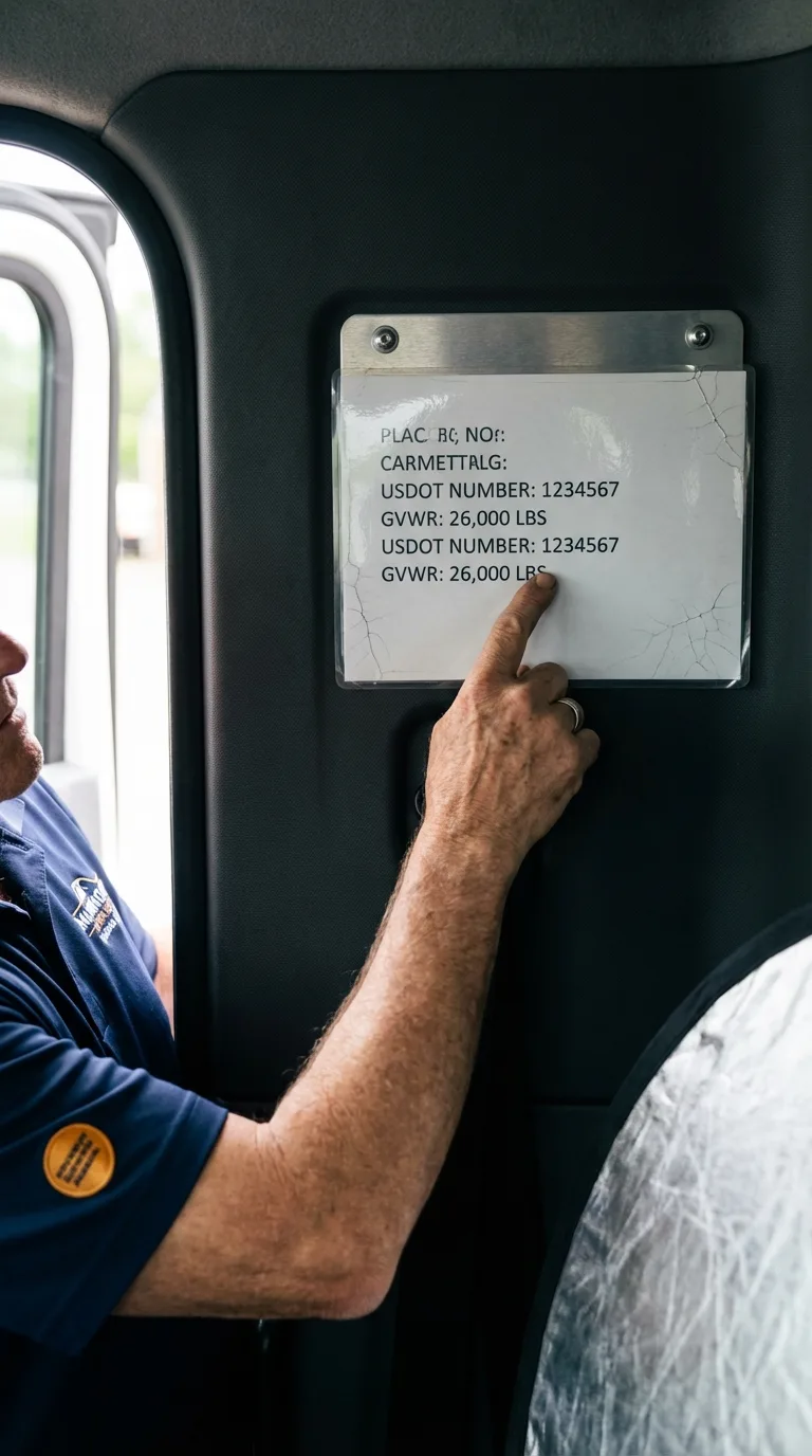 USDOT licensing placard verification in Fort Gibson